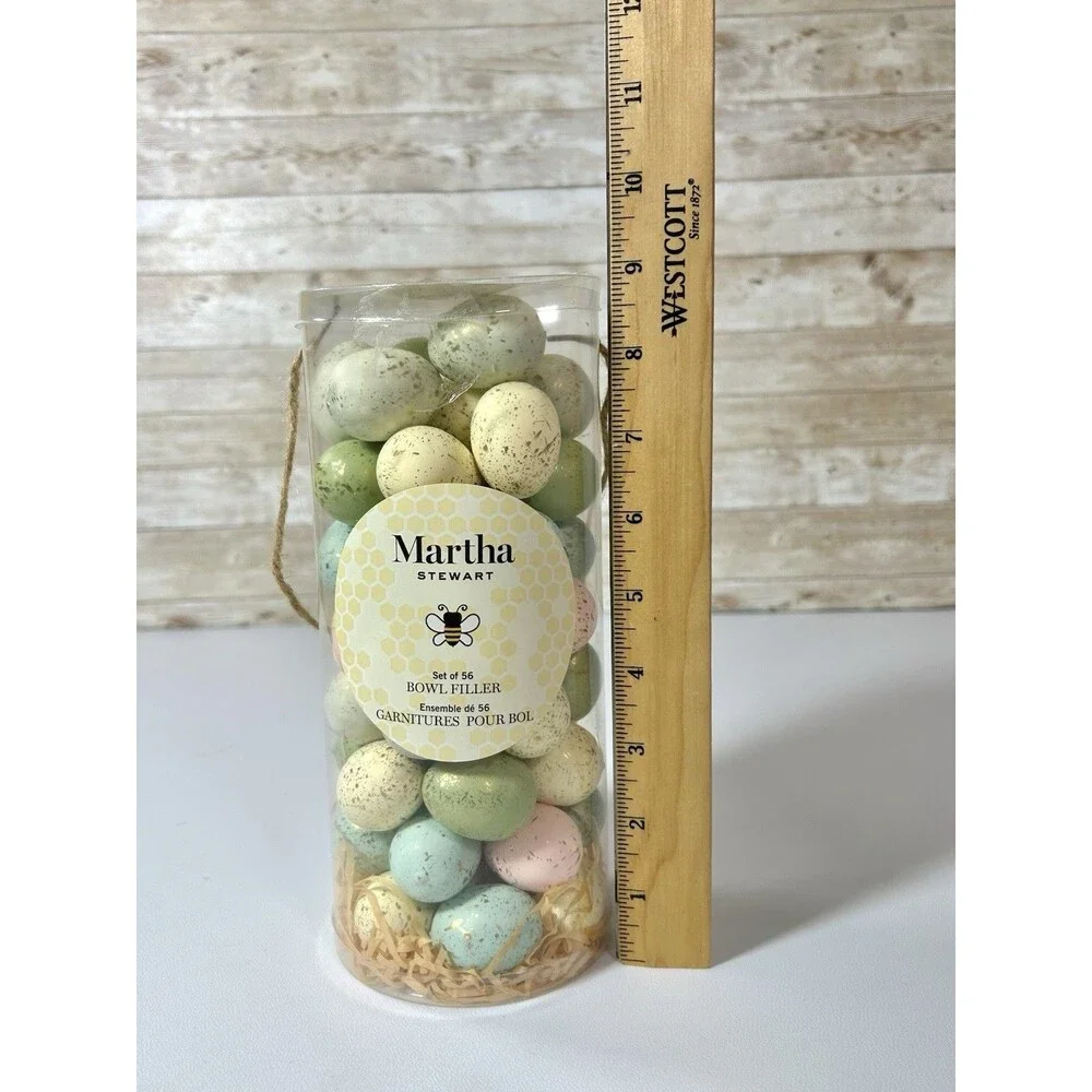 Martha Stewart Set Of 56 Speckled Plastic Easter  Eggs Decor Bowl Filler